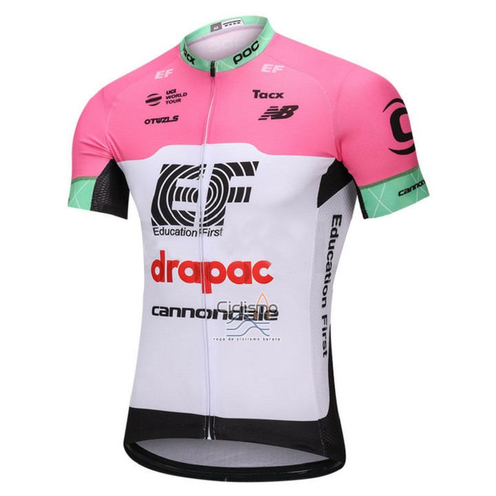 Cannondale Drapac Ropa Ciclismo Culotte Corto 2018 Mangas Cortas Blanco y Rosa